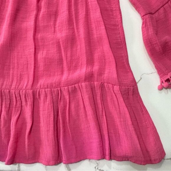 Spense | Women’s Elastic Scoop Neck Pink Top Blouse Tunic Boho Cottagecore Shirt - Picture 6 of 15